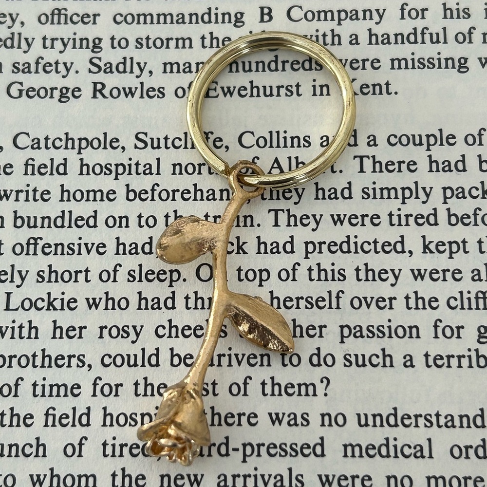 Beauty and the Beast Rose Keychain